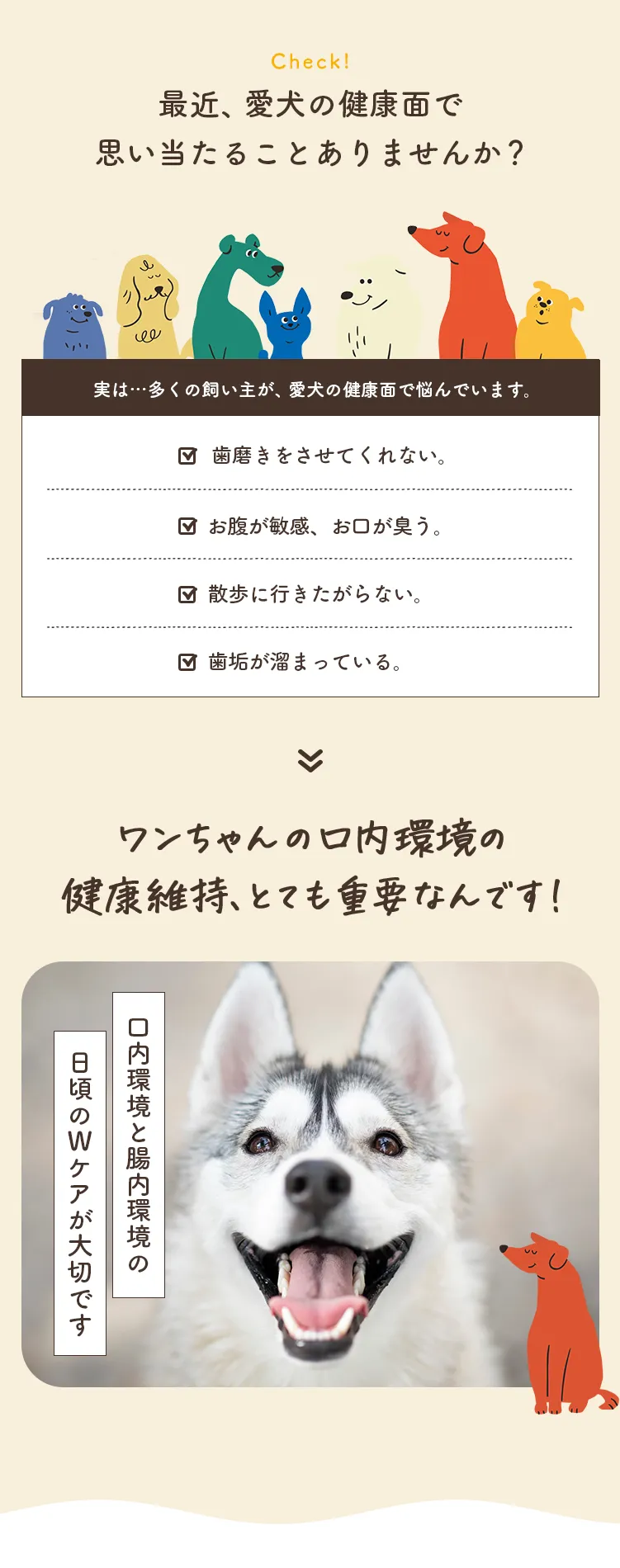 最近、愛犬の健康面で
思い当たることありませんか？